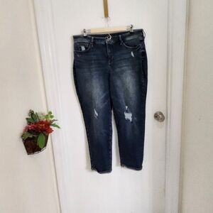 Nydj  lift tuck technology distress ripped jeans sz14  flattering  rip